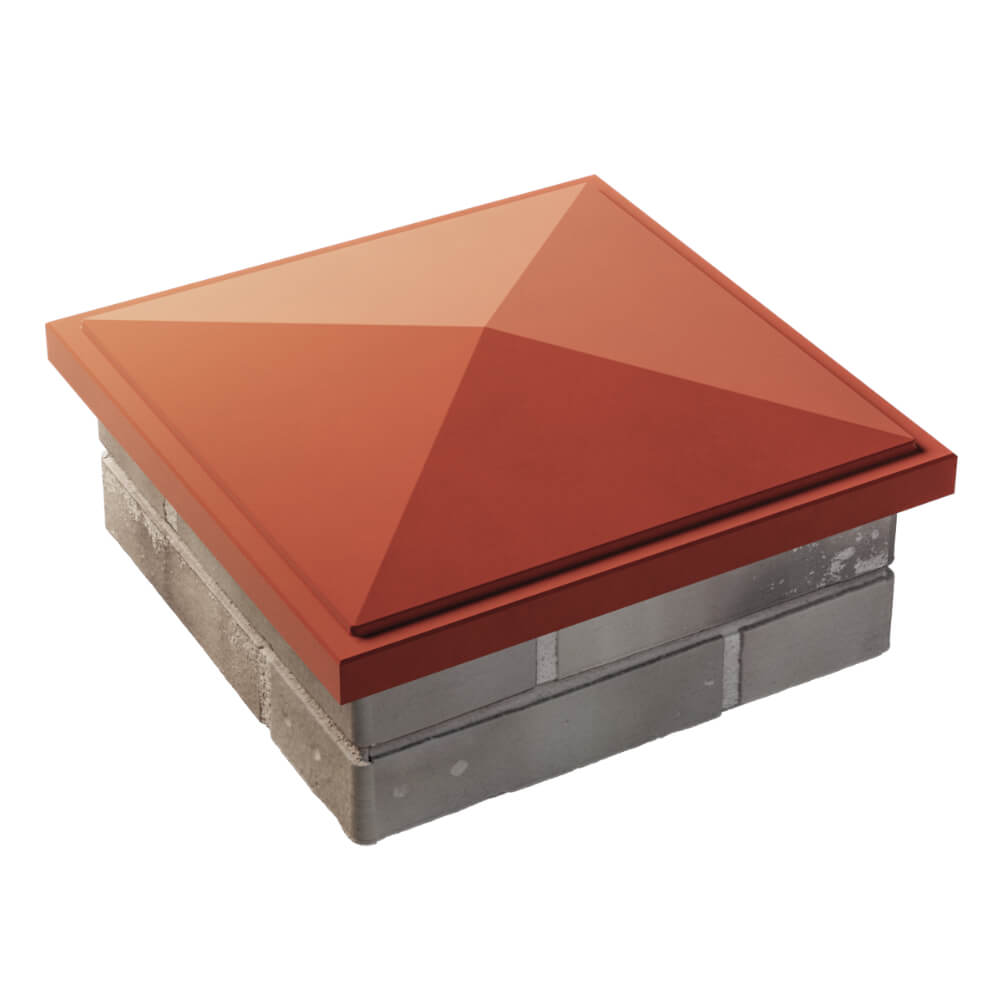 Колпак Zking БонаМоно Красный на столб 1.5х1.5 кирпича (385х385, 400х400мм) в Балашихе фото