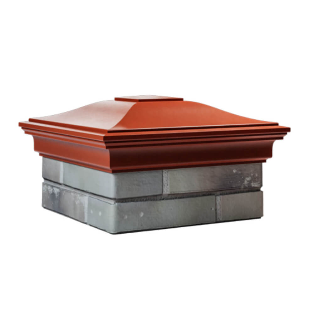 Колпак Zking Монблан Красный на столб 1.5х1.5 еврокирпича 0.7НФ (355х355мм) в Балашихе фото