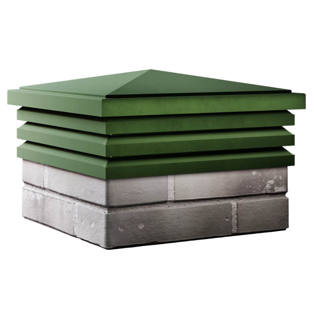 Колпак Zking Бона ХайТек Зеленый на столб 1.5х1.5 кирпича (385х385мм) в Балашихе фото