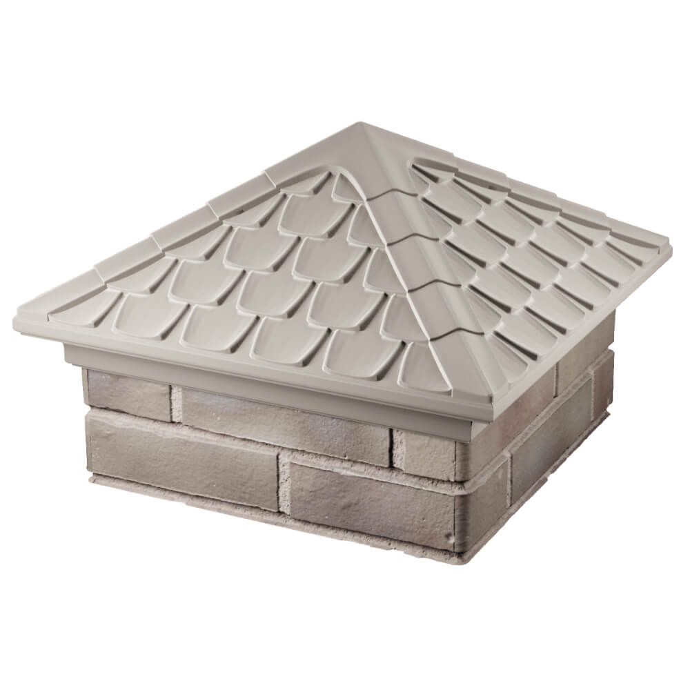 Колпак Zking Эльбрус Бежевый на столб 1.5х1.5 кирпича (385х385мм) в Балашихе фото