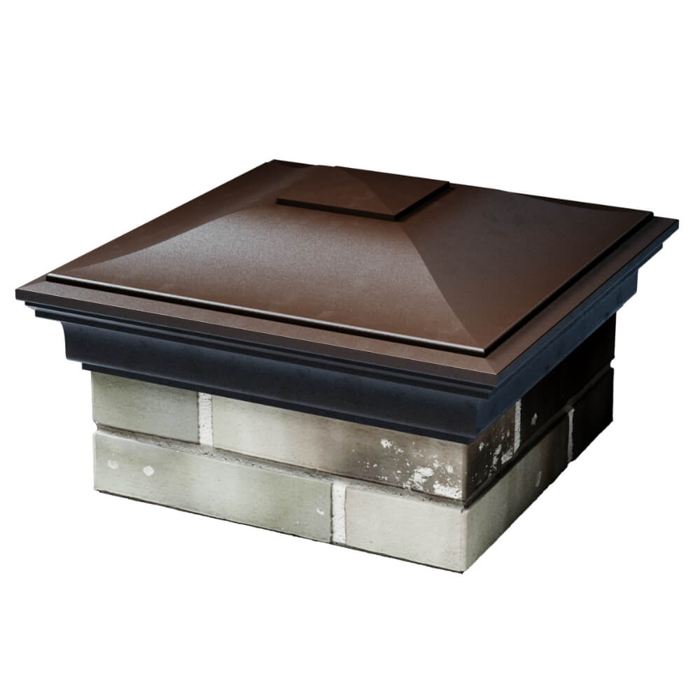 Колпак Zking Монблан Коричневый на столб 1.5х1.5 кирпича (385х385мм) в Балашихе фото