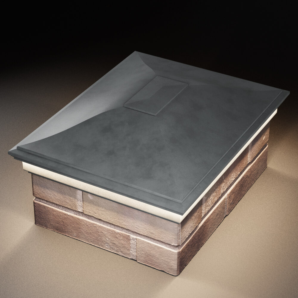 Колпак Zking Монблан Серый на столб 2х1.5 кирпича (515х385мм) c подсветкой в Балашихе фото