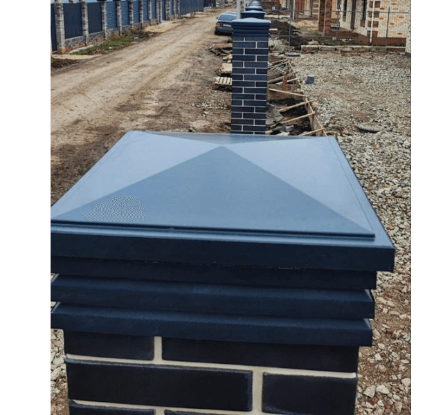 Колпак Zking Бона ХайТек Серый на столб 1.5х1.5 кирпича (385х385мм) в Балашихе фото