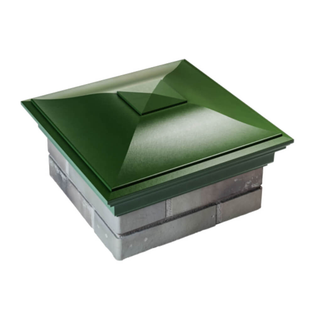 Колпак Zking Монблан Зеленый на столб 1.5х1.5 еврокирпича 0.7НФ (355х355мм) в Балашихе фото