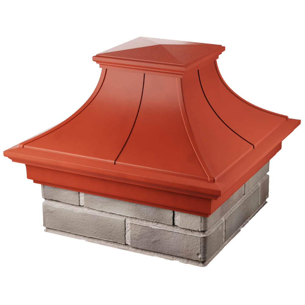 Колпак Zking Монблан Премиум Красный на столб 1.5х1.5 кирпича (385х385мм) в Балашихе фото