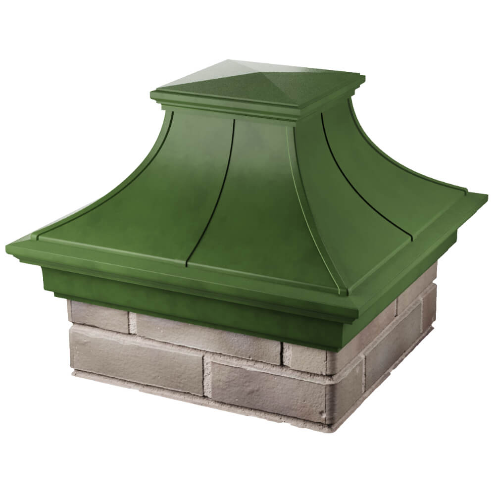 Колпак Zking Монблан Премиум Зеленый на столб 1.5х1.5 кирпича (385х385мм) в Балашихе фото