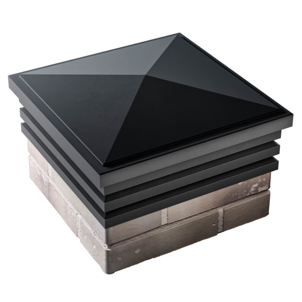 Колпак Zking Бона ХайТек Черный на столб 1.5х1.5 кирпича (385х385мм) в Балашихе фото