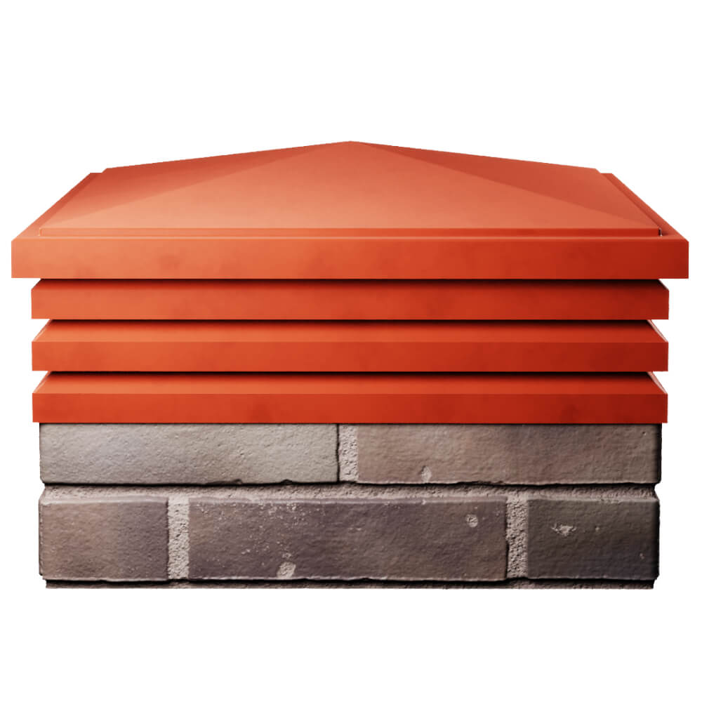 Колпак Zking Бона ХайТек Красный на столб 2х2 кирпича (513х513мм) Балашиха фото