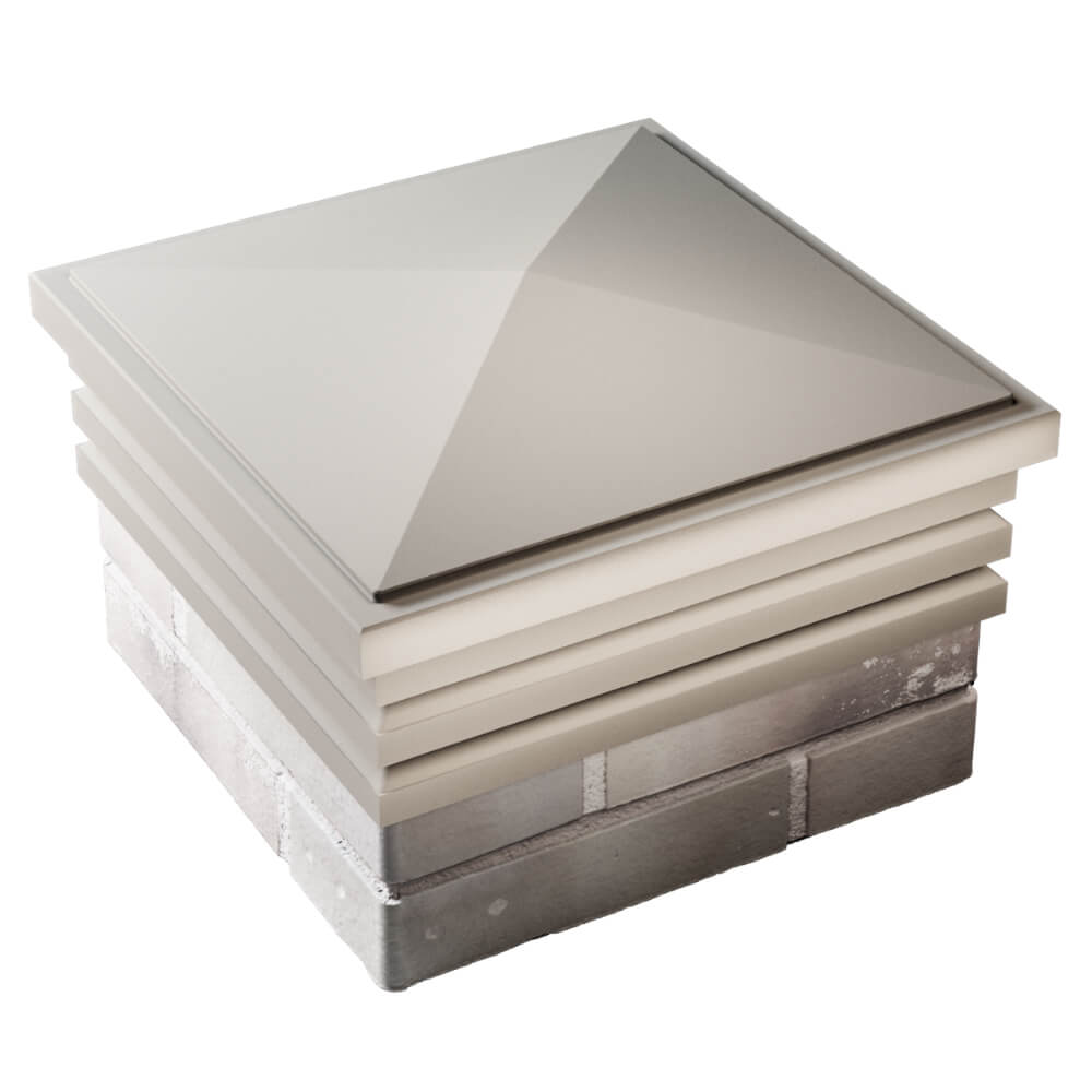 Колпак Zking Бона ХайТек Бежевый на столб 1.5х1.5 кирпича (385х385мм) в Балашихе фото