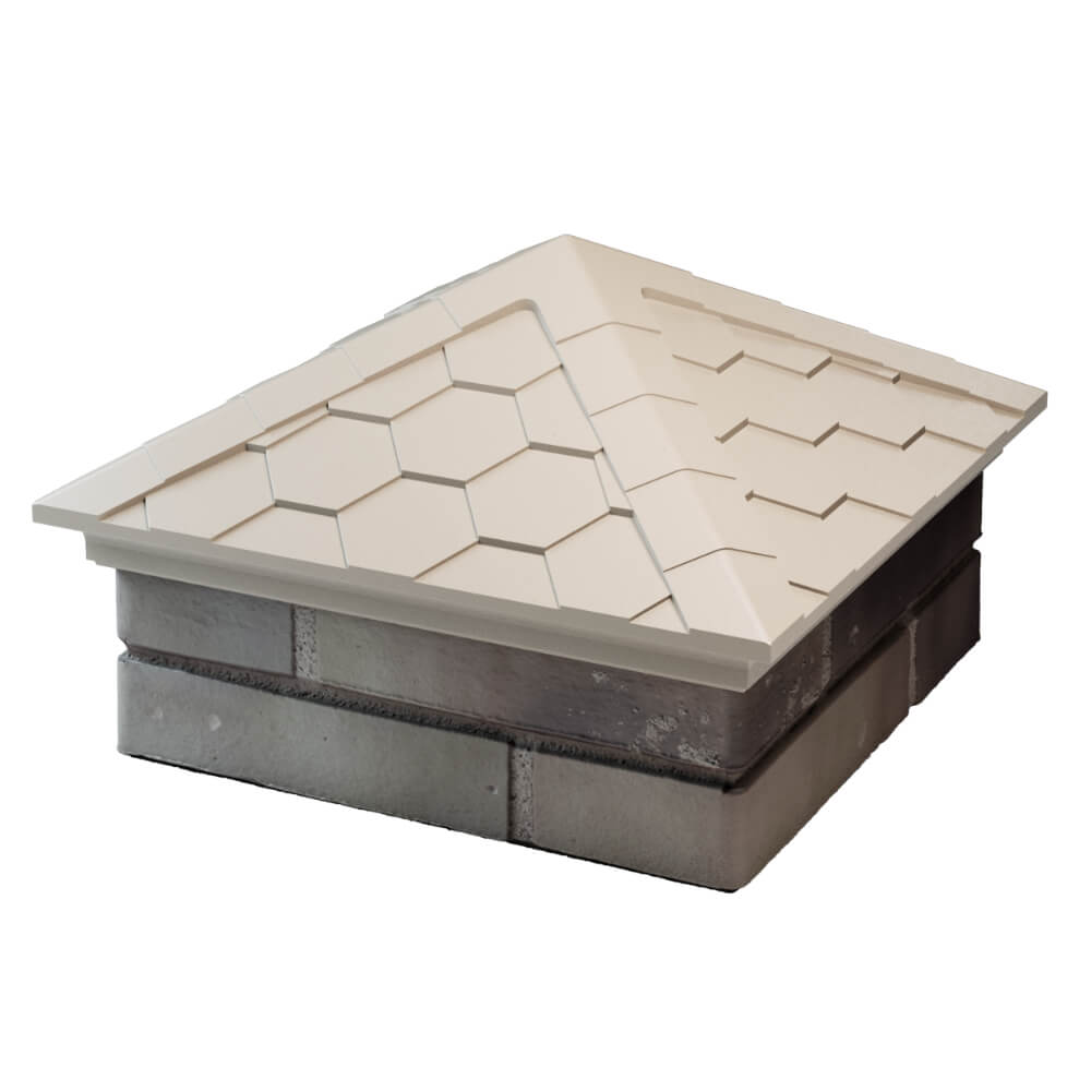 Колпак Zking Эверест Бежевый на столб 1.5х1.5 кирпича (390х390мм) в Балашихе фото