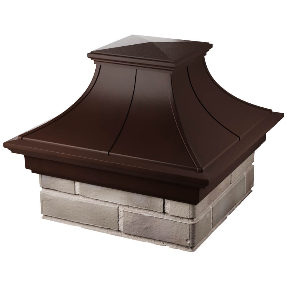 Колпак Zking Монблан Премиум Коричневый на столб 1.5х1.5 кирпича (385х385мм) в Балашихе фото