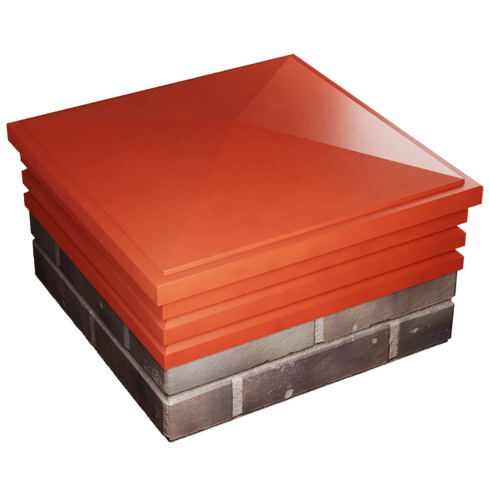 Колпак Zking Бона ХайТек Красный на столб 2х2 кирпича (513х513мм) в Балашихе фото