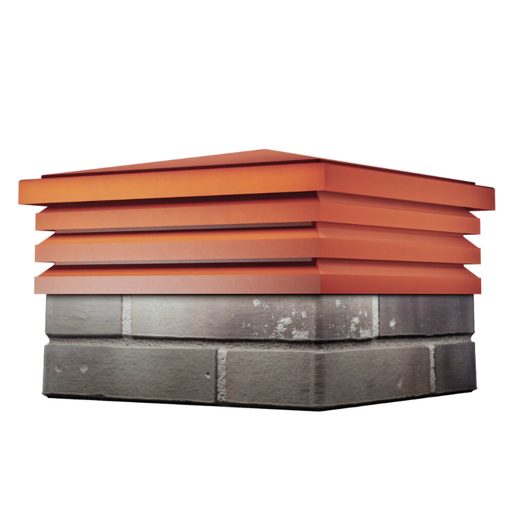 Колпак Zking Бона ХайТек Красный на столб 1.5х1.5 кирпича (385х385мм) в Балашихе фото