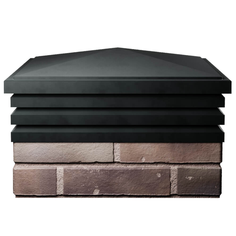 Колпак Zking Бона ХайТек Черный на столб 2х2 кирпича (513х513мм) Балашиха фото