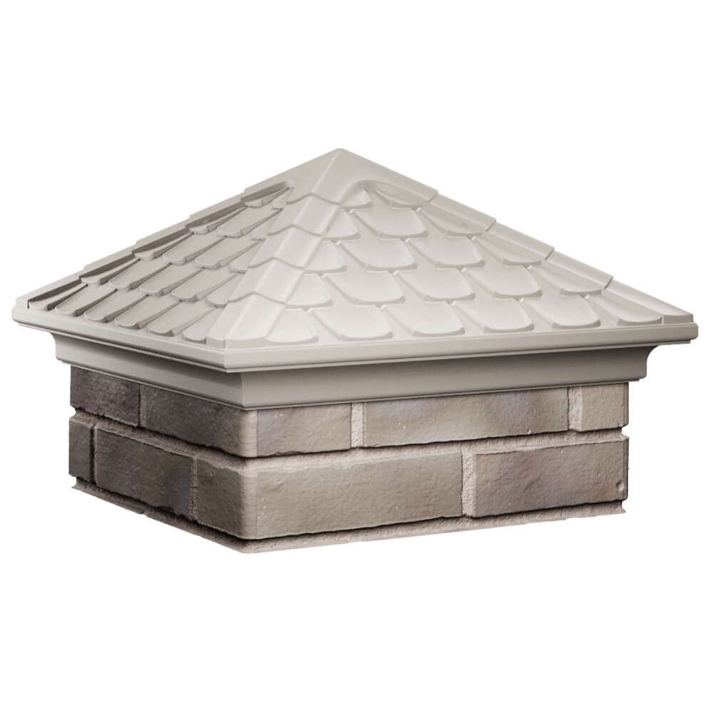 Колпак Zking Эльбрус Бежевый на столб 1.5х1.5 кирпича (385х385мм) в Балашихе фото