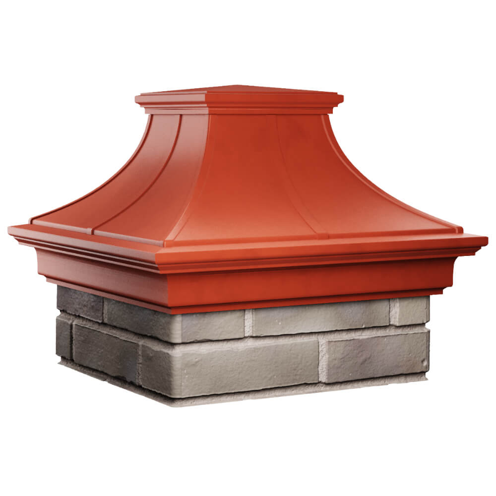 Колпак Zking Монблан Премиум Красный на столб 1.5х1.5 кирпича (385х385мм) в Балашихе фото