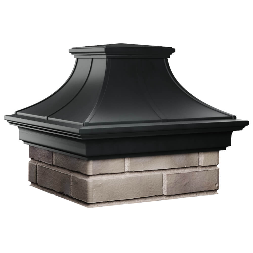 Колпак Zking Монблан Премиум Черный на столб 1.5х1.5 кирпича (385х385мм) в Балашихе фото