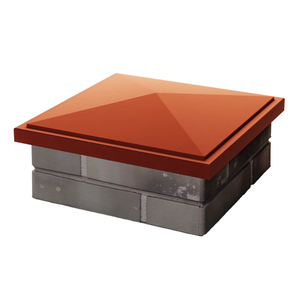 Колпак Zking БонаМоно Красный на столб 1.5х1.5 кирпича (385х385, 400х400мм) в Балашихе фото