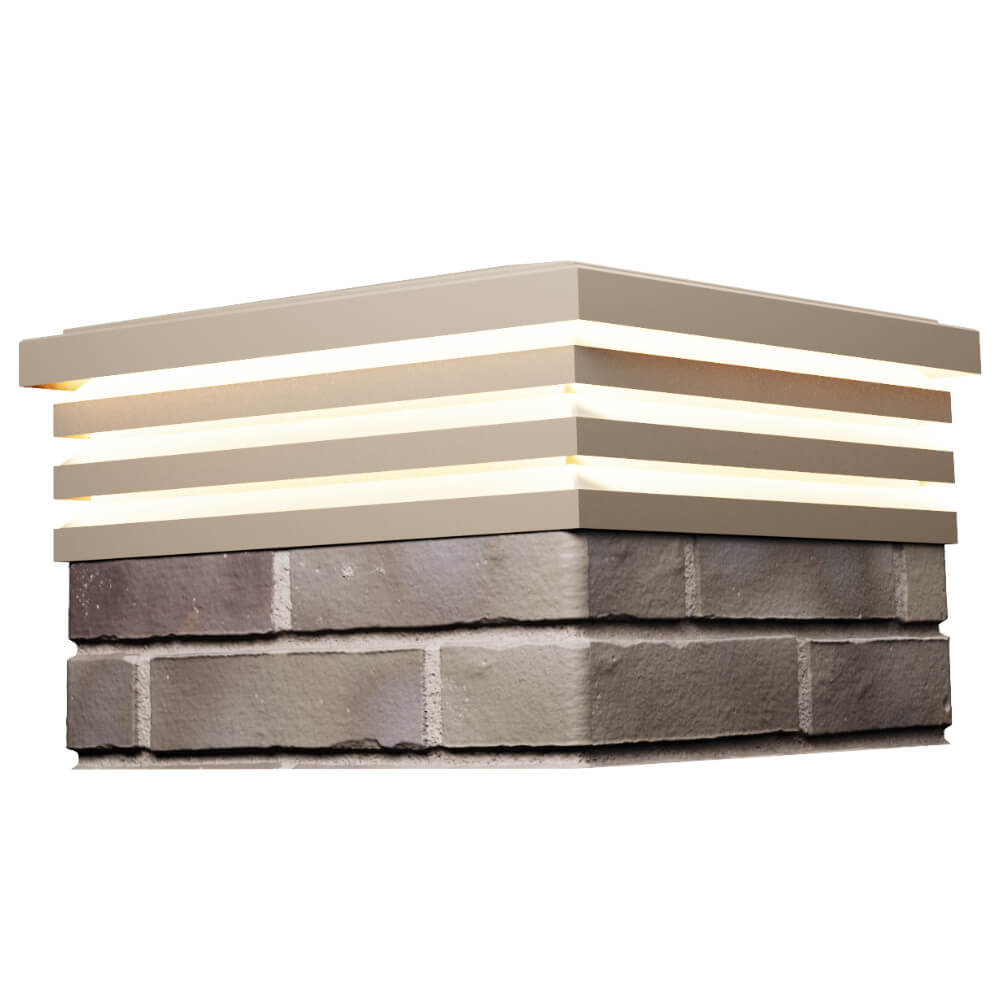 Колпак Zking Бона ХайТек Бежевый на столб 1.5х1.5 кирпича (385х385мм) с подсветкой в Балашихе фото