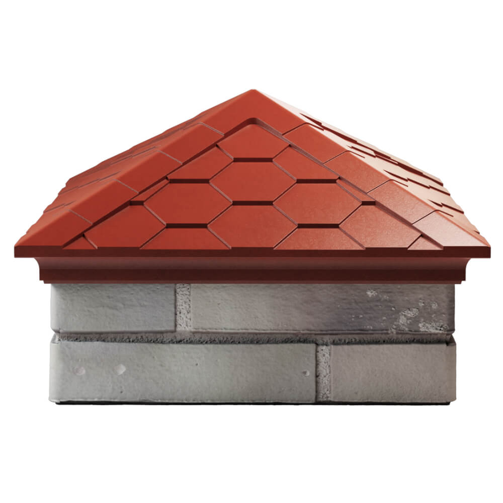 Колпак Zking Эверест Красный на столб 1.5х1.5 кирпича (390х390мм) Балашиха фото