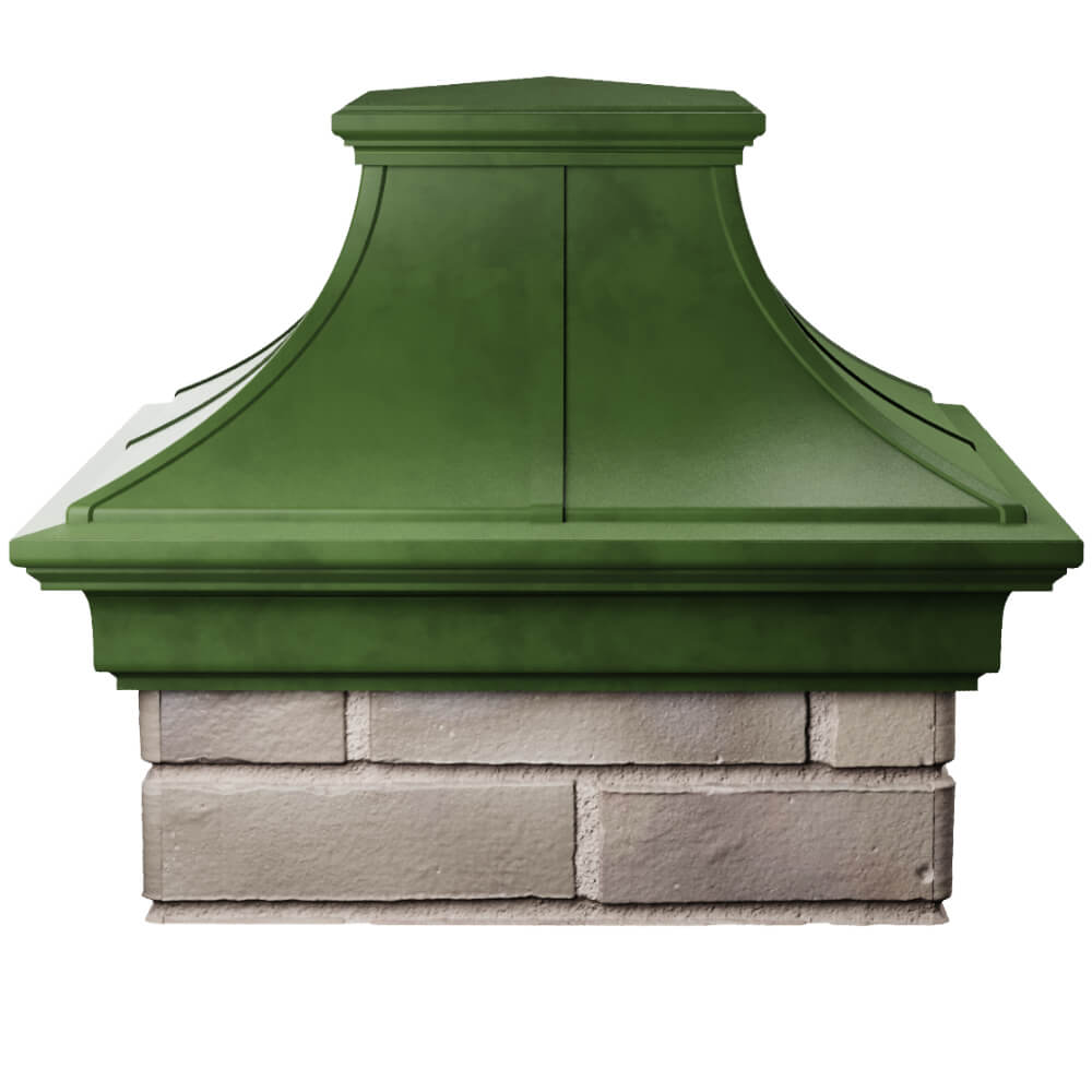 Колпак Zking Монблан Премиум Зеленый на столб 1.5х1.5 кирпича (385х385мм) Балашиха фото