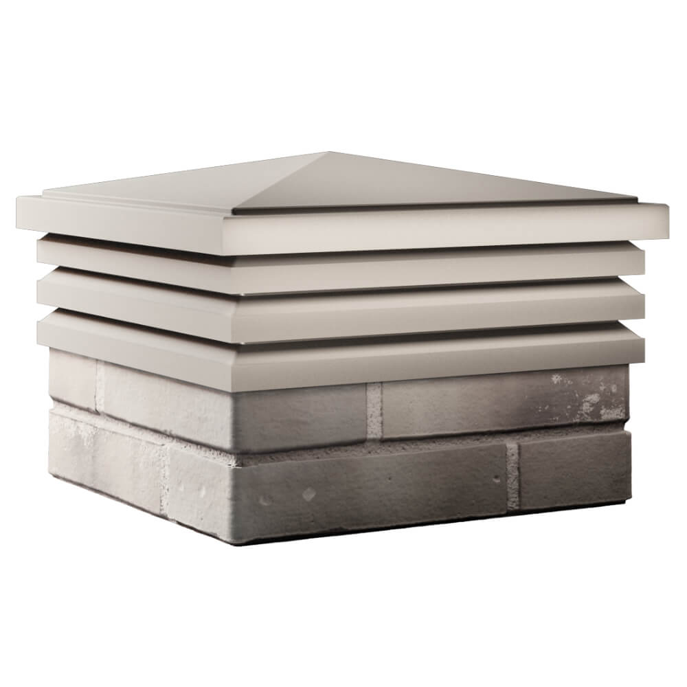 Колпак Zking Бона ХайТек Бежевый на столб 1.5х1.5 кирпича (385х385мм) в Балашихе фото