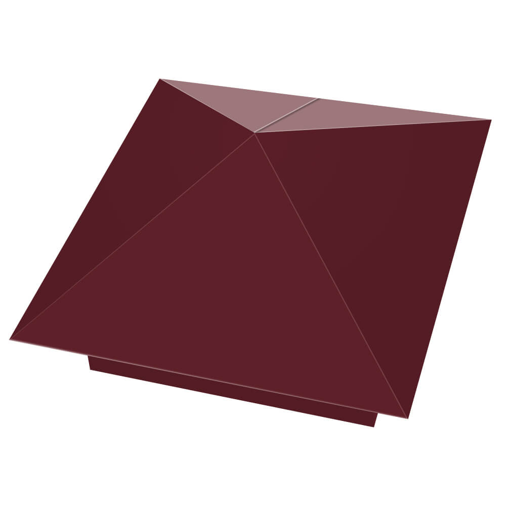 Колпак металлический 390х390мм RAL3005 Красное Вино заборный Балашиха фото