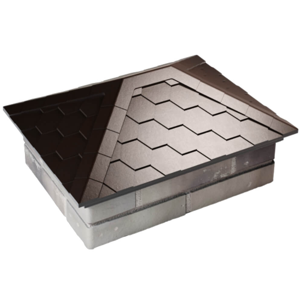 Колпак Zking Эверест Коричневый на столб 2х1.5 кирпича (520х390мм) Балашиха фото