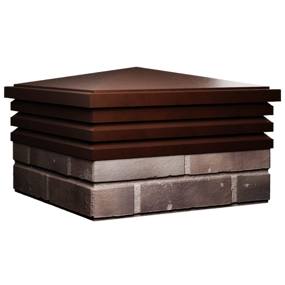 Колпак Zking Бона ХайТек Коричневый на столб 2х2 кирпича (513х513мм) в Балашихе фото