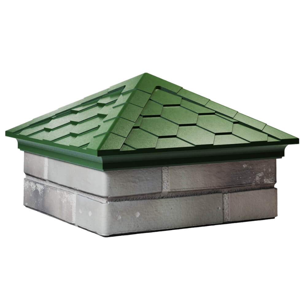 Колпак Zking Эверест Зеленый на столб 1.5х1.5 кирпича (390х390мм) в Балашихе фото