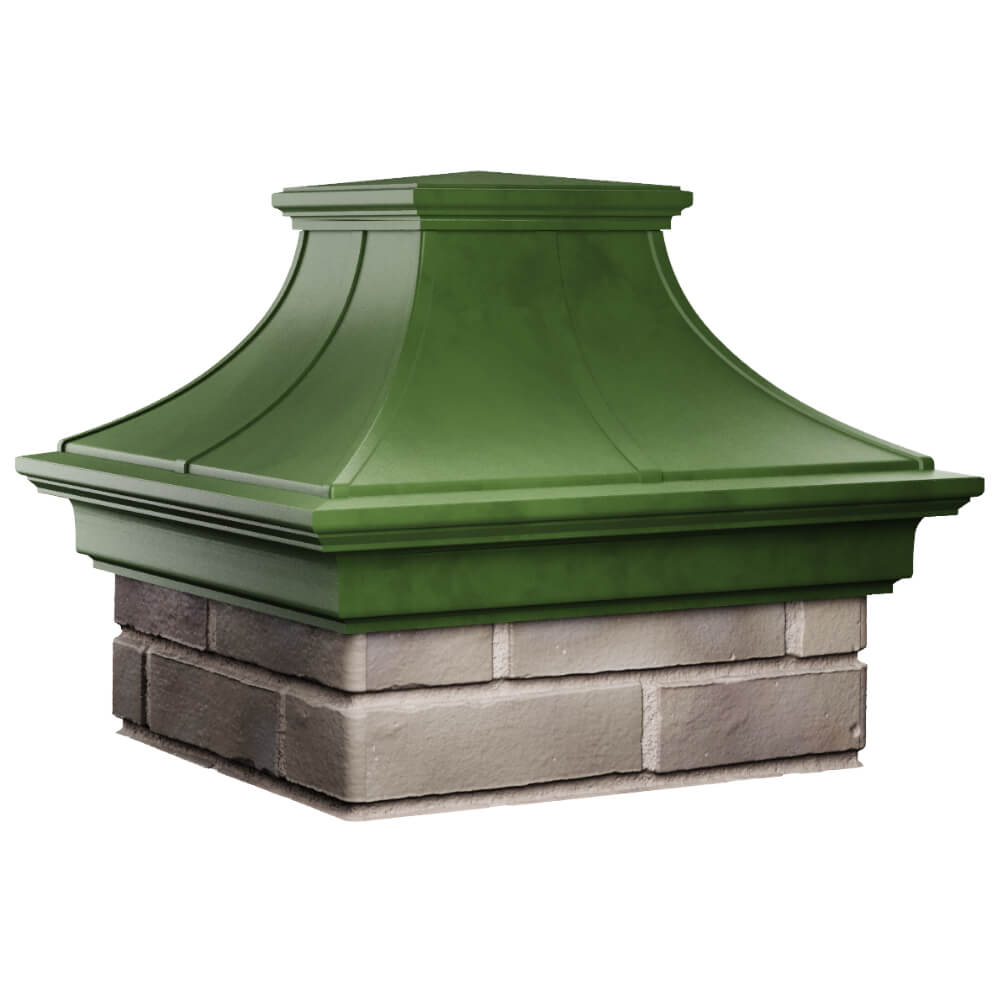 Колпак Zking Монблан Премиум Зеленый на столб 1.5х1.5 кирпича (385х385мм) в Балашихе фото