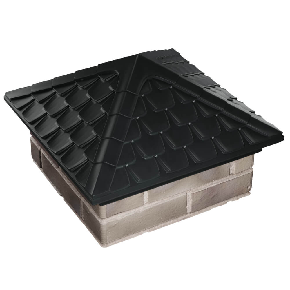 Колпак Zking Эльбрус Черный на столб 1.5х1.5 кирпича (385х385мм) в Балашихе фото