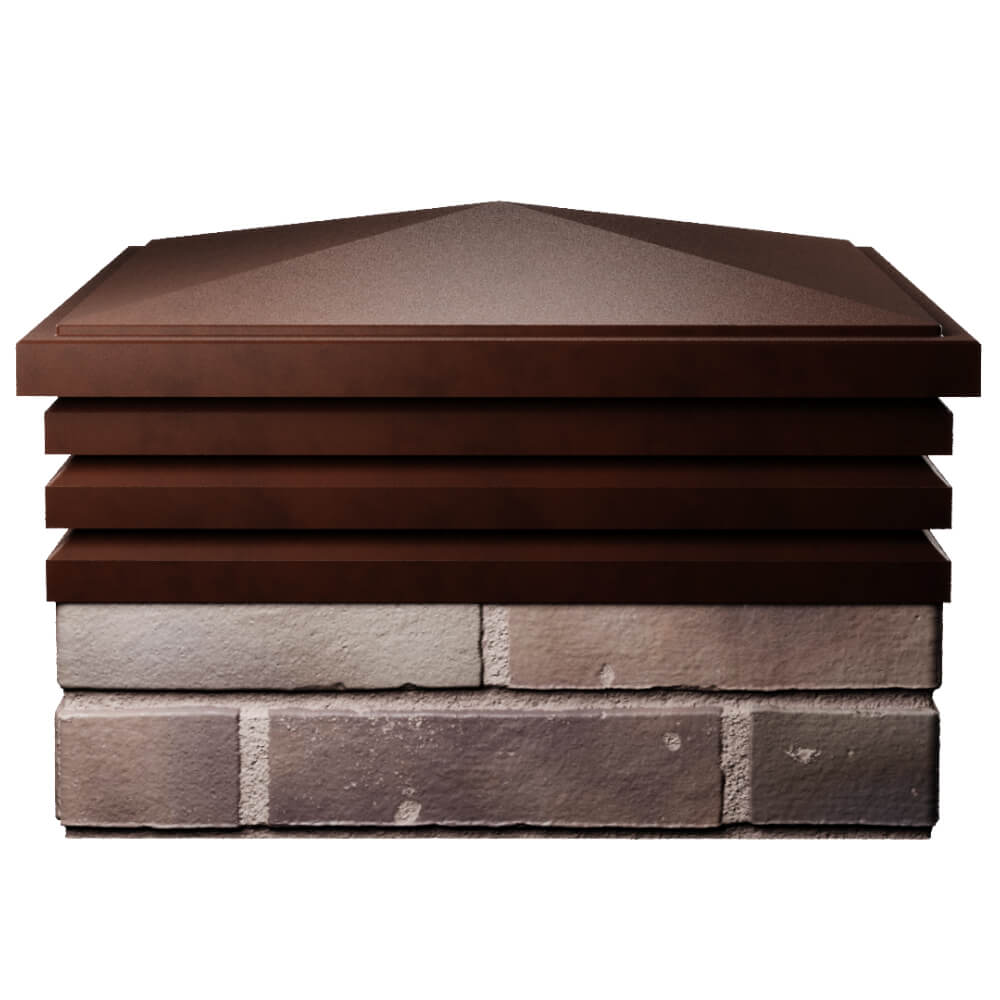 Колпак Zking Бона ХайТек Коричневый на столб 2х2 кирпича (513х513мм) Балашиха фото