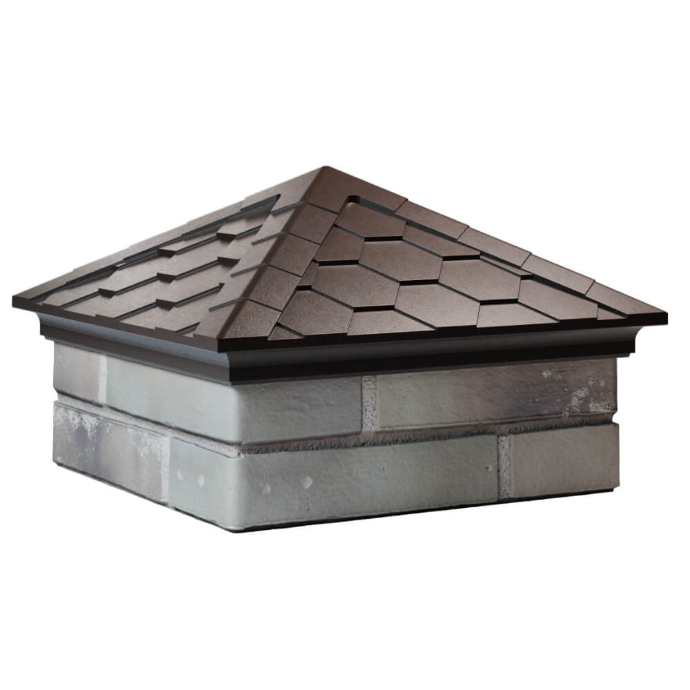 Колпак Zking Эверест Коричневый на столб 1.5х1.5 кирпича (390х390мм) в Балашихе фото