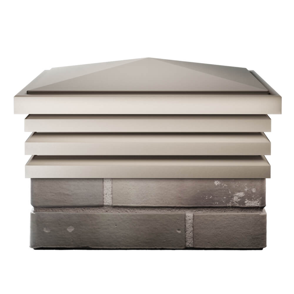 Колпак Zking Бона ХайТек Бежевый на столб 1.5х1.5 кирпича (385х385мм) Балашиха фото