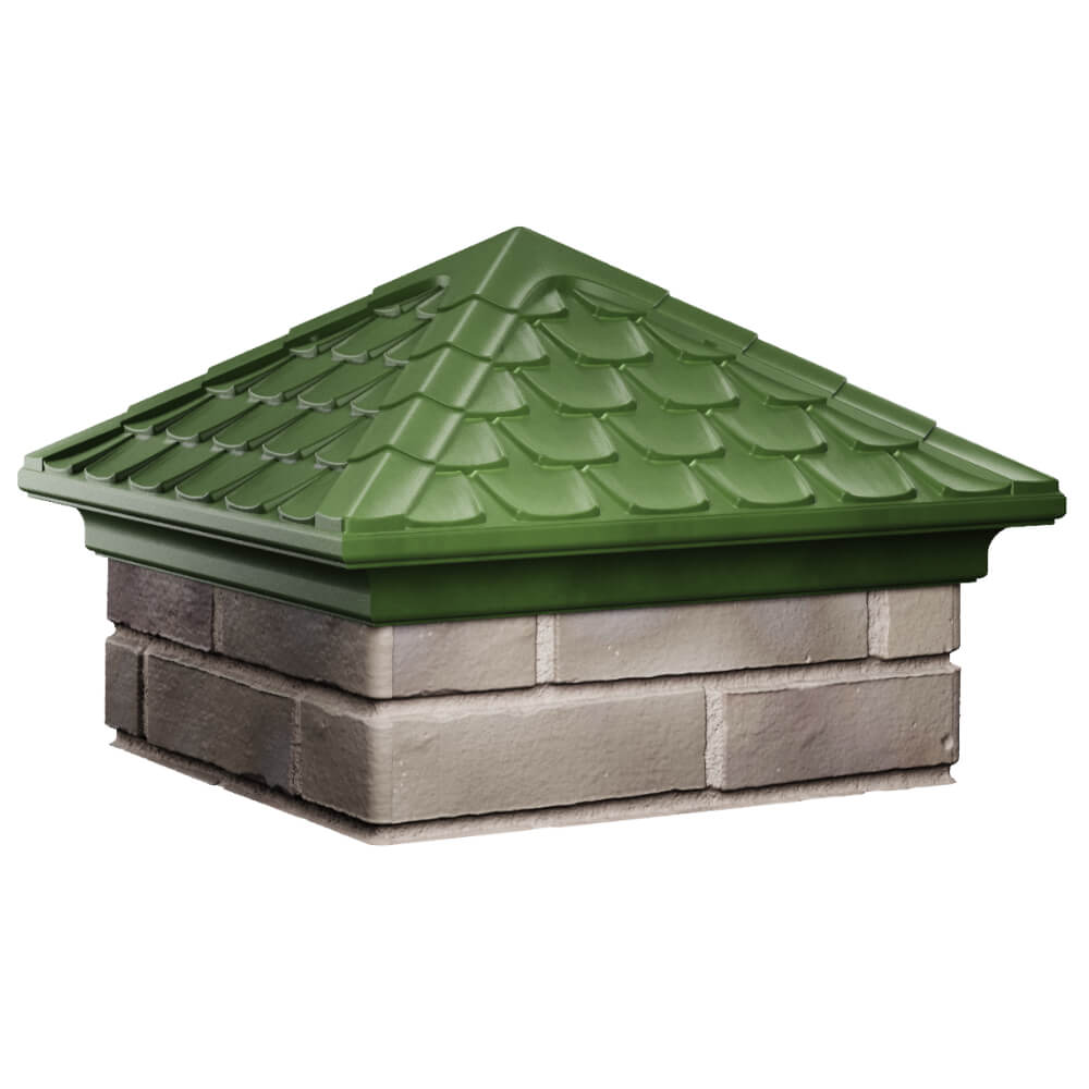 Колпак Zking Эльбрус Зеленый на столб 1.5х1.5 кирпича (385х385мм) в Балашихе фото
