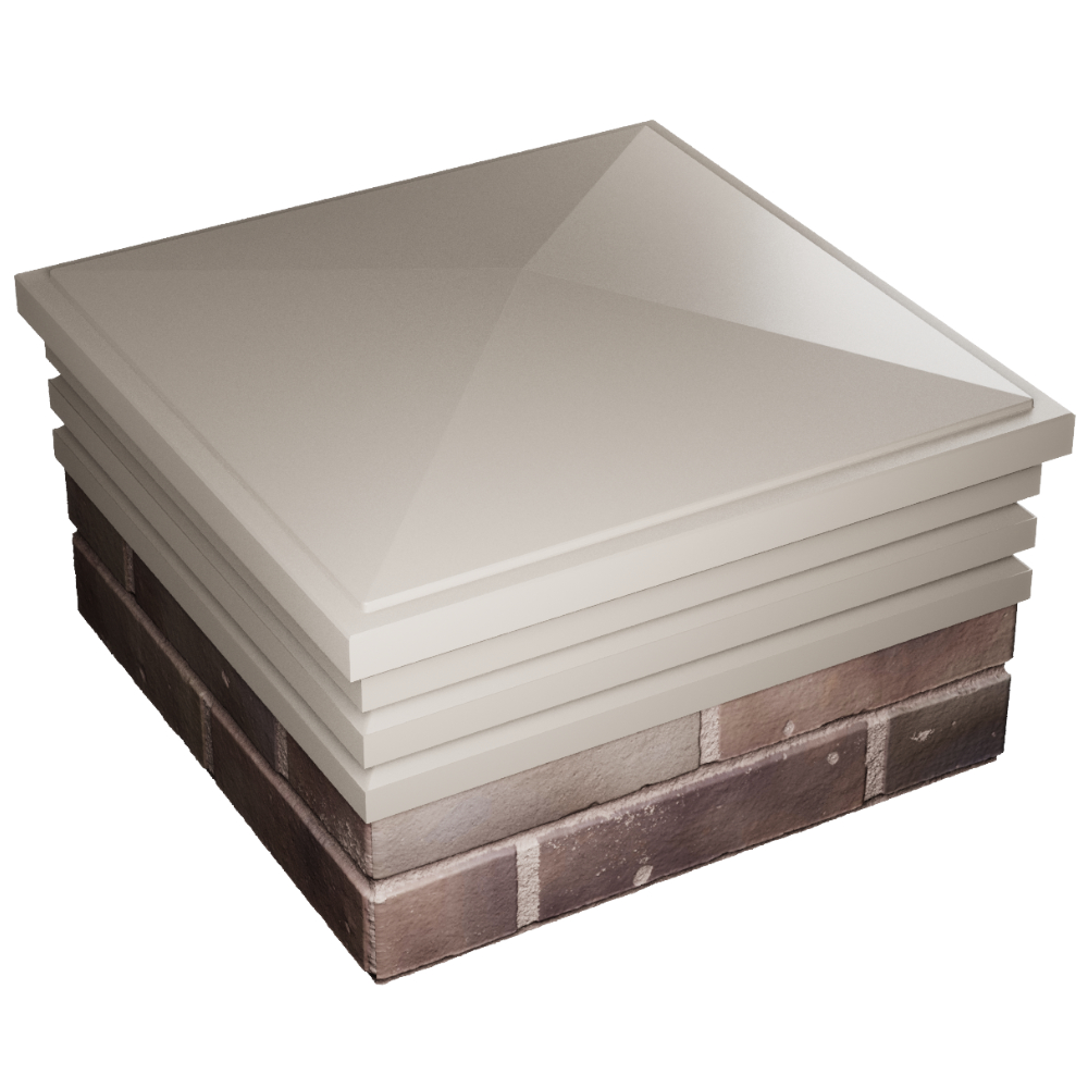 Колпак Zking Бона ХайТек Бежевый на столб 2х2 кирпича (513х513мм) в Балашихе фото