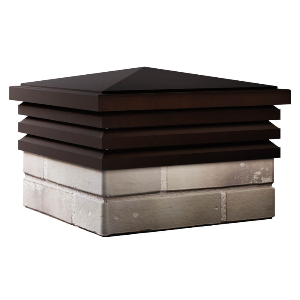 Колпак Zking Бона ХайТек Коричневый на столб 1.5х1.5 кирпича (385х385мм) в Балашихе фото