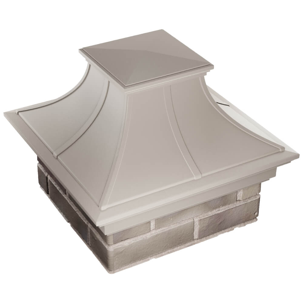 Колпак Zking Монблан Премиум Бежевый на столб 1.5х1.5 кирпича (385х385мм) в Балашихе фото